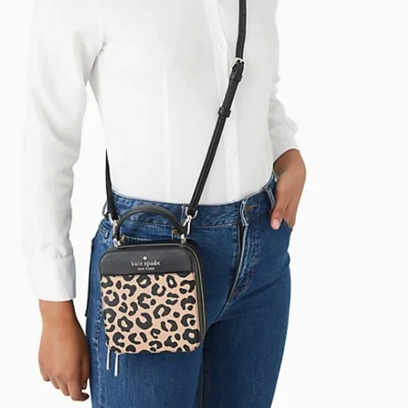 Kate Spade daisy graphic leopard vanity crossbody - Picture 4 of 6